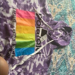 purple polaroid hoodie
